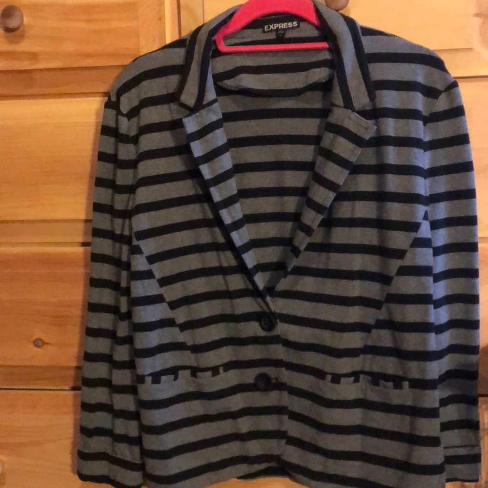 Black and Grey striped Express Blazer